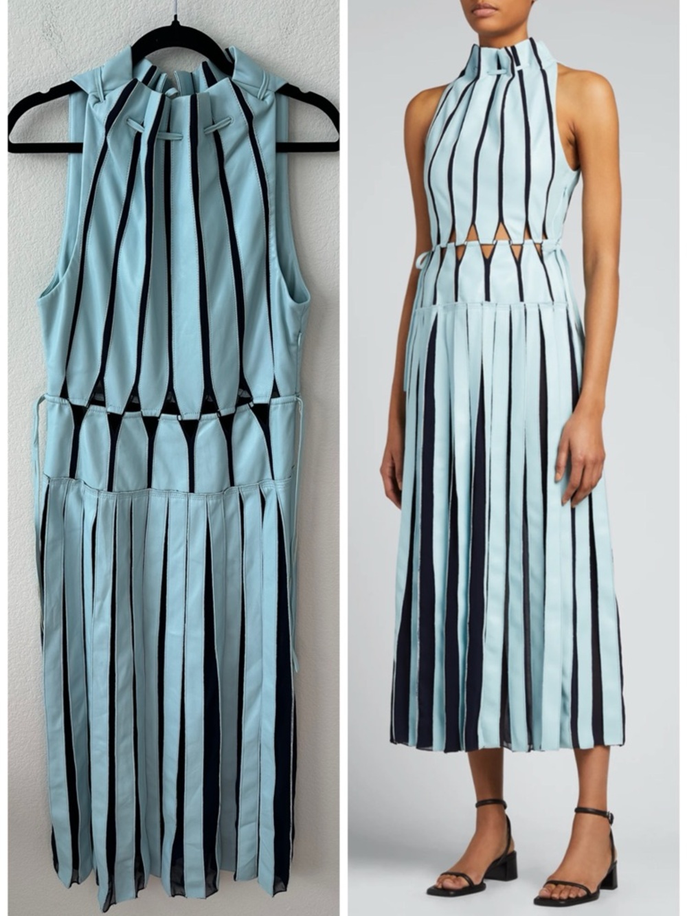 JONATHAN SIMKHAI Yasmin
Vegan-Leather Pleated Dress SZ US 6